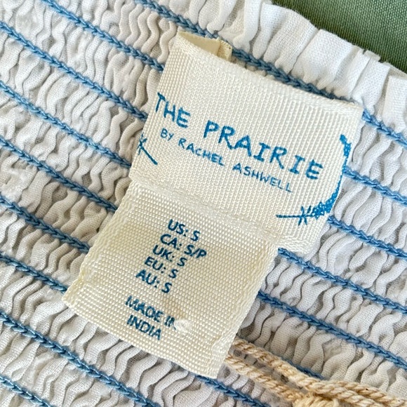 🩷RACHEL ASHWELL THE PRARIE WHITE BLUE CASUAL MIDI MINI SUMMER DRESS SIZE SMALL - Picture 9 of 10